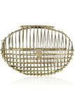 Two tone oval cage clutch