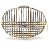 Two tone oval cage clutch