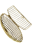 Two tone oval cage clutch