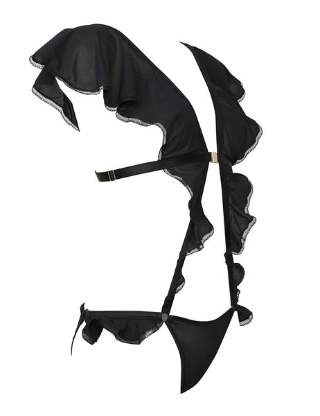 Cascade Adjustable Waves Ruffle Bodysuit (More Colors)