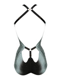 Cascade String Plunge Cut Out Bodysuit (More Colors)