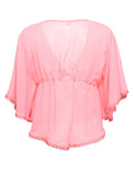 Silk Flounce Sheer Blouse Kaftan (More Colors)