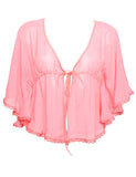 Silk Flounce Sheer Blouse Kaftan (More Colors)