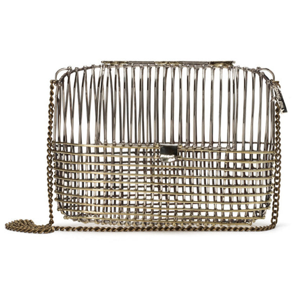 Large Two Tone Cage Bag