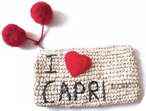I Love Capri Zip Pouchette