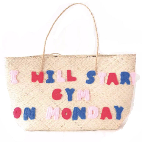 I Will Start Gym on Monday Beach Tote